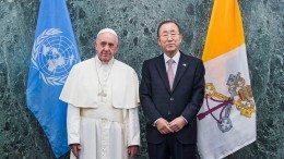 Pope arrives at United Nations Headquarters