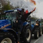Greek Farmers Converge Tractor Protest On Central Athens
