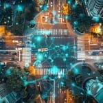 A smart city traffic management center using realtime data to control traffic flow and public transport